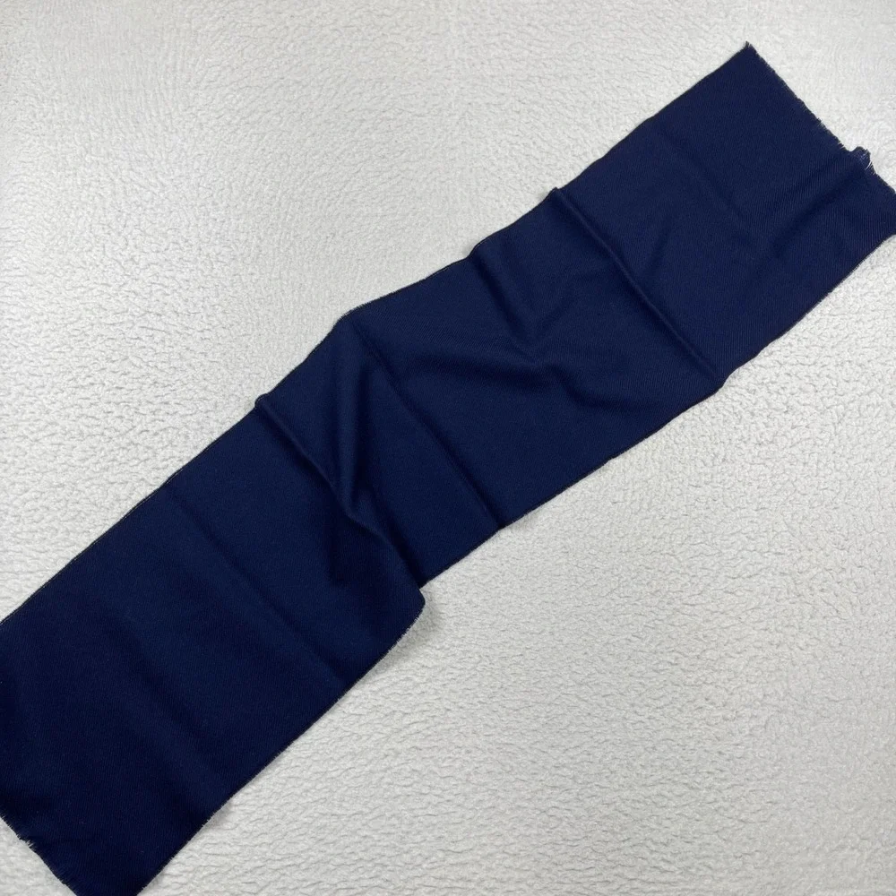 Horkshire Scarf Unisex OS Navy‎ Blue 100% Zephyr Wool Loomed USA Vintage Classic